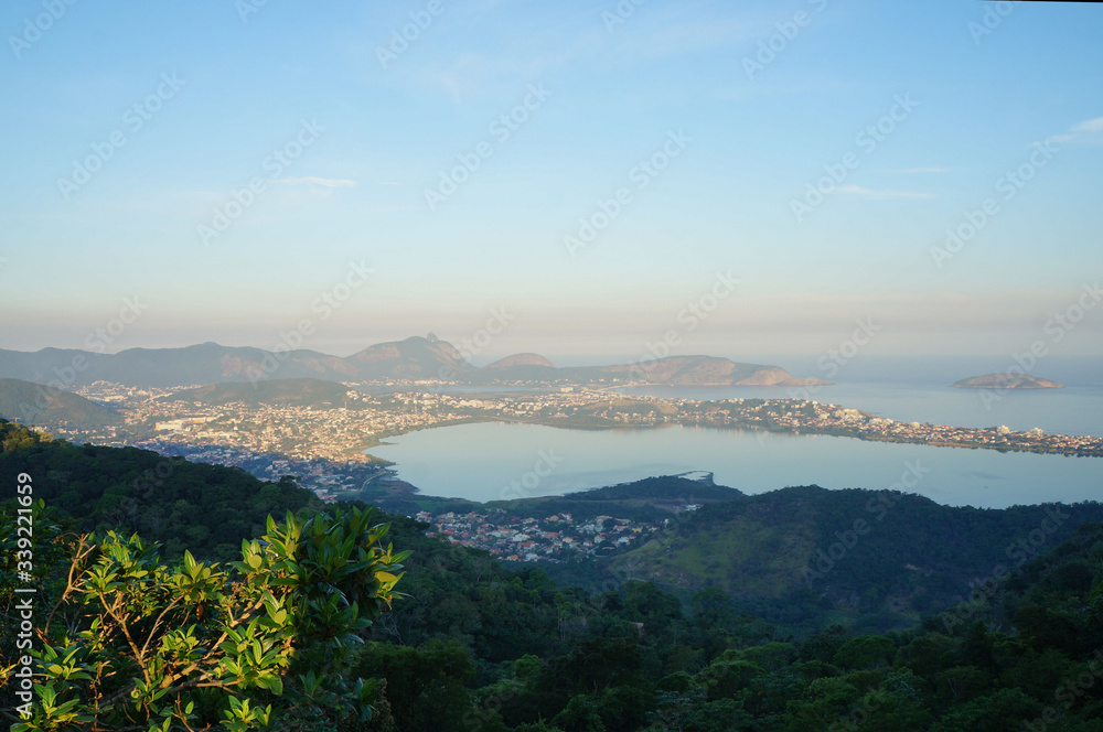 View of Niteroi city, Rio de Janeiro, Brazil. Photo locations: Piratininga Lagoon, Serra da Tiririca State Park, Trail points and Beaches