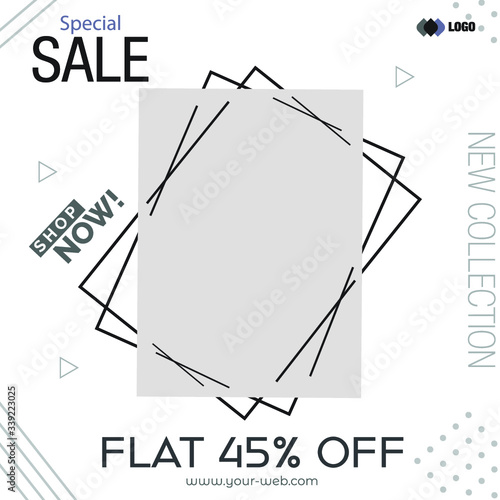 Discount fashion sale offer social media instagram marketing post template