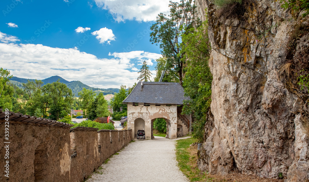 fortress gate, medieval castle, hochosterwitz Palace, Austria