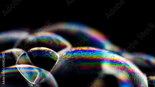 Bubbles in a dark background shallow focus