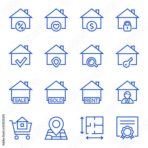 Set of real estate icons. Vector illustration