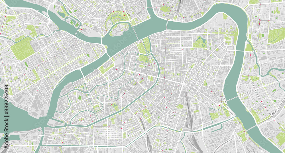 Detailed map of central St Petersburg, Russia Detailed map of central St Petersburg, Russia