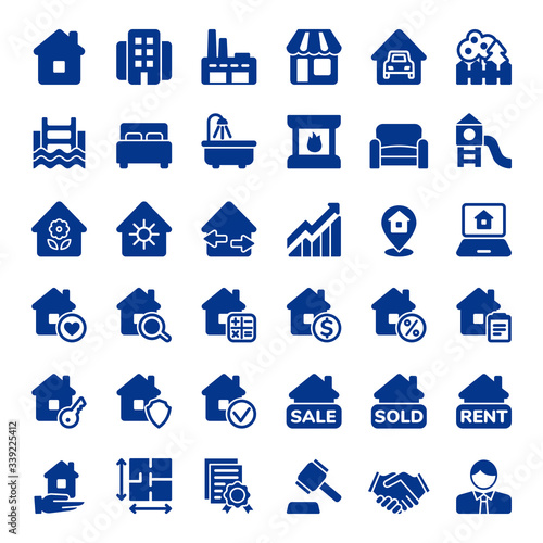 Set of real estate icons. Vector illustration