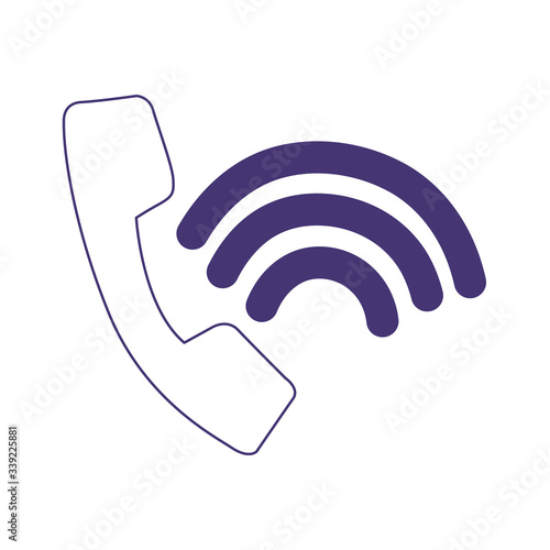 Wallpaper Mural telephone call connection service customer isolated icon design line style Torontodigital.ca