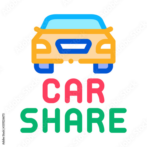 car share icon vector. car share sign. color symbol illustration
