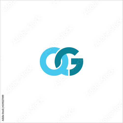 Initial letter qg logo or gq logo vector design template photo