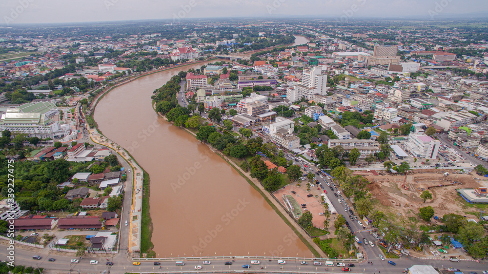 city view from drone