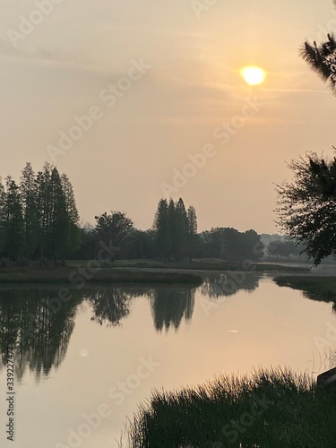 sunset on the river