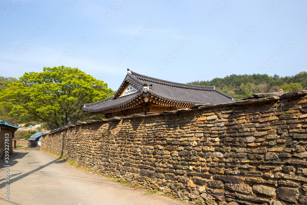Stonewall. Hakdong traditional Village in Goseong-gun, South Korea.
