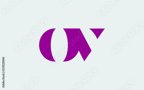 ov or vo and o or v lowercase Letter Initial Logo Design, Vector Template