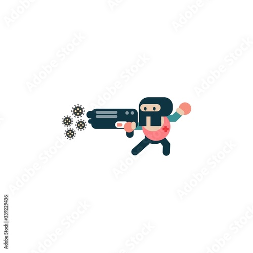 Gun owners target coronavirus cartoon illustration