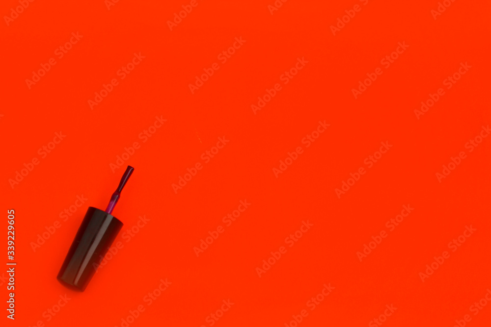 Manicure and pedicure concept with red nail polish. Space for text
Manicure and pedicure concept with red nail polish. Space for text