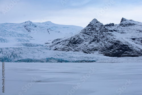 Mountain besides the glacier outlet  tongue of Fjallsarlon   Iceland