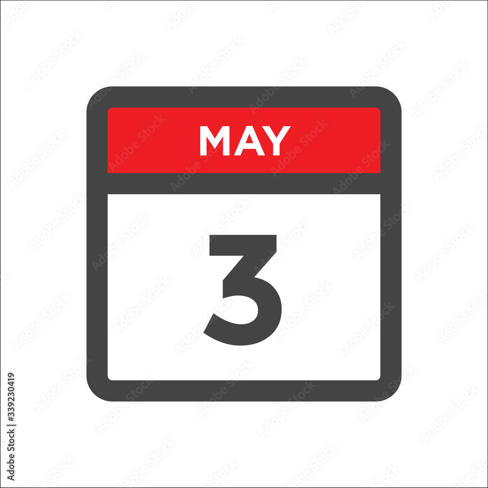 May 3 calendar icon w day of month May 3 calendar icon w day of month