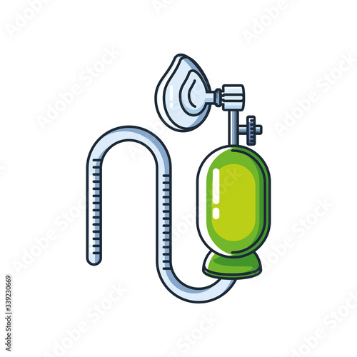 oxygen mask on white background