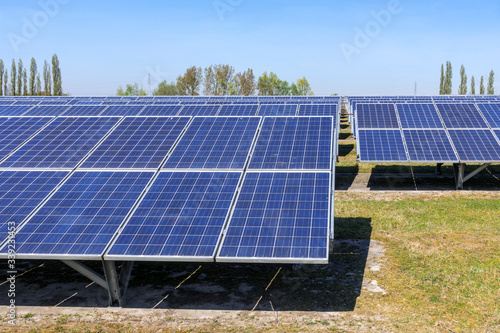 Solar panels of photovoltaic power station / solar park for the supply of electricity