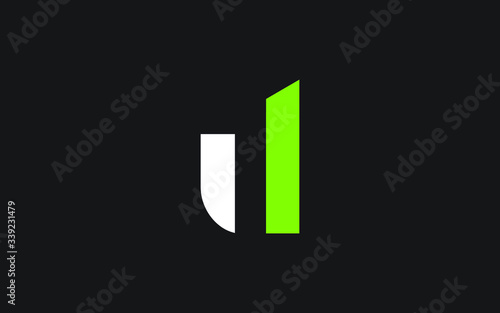 ul or lu and u or l lowercase Letter Initial Logo Design, Vector Template