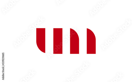 um or mu and u or m lowercase Letter Initial Logo Design, Vector Template