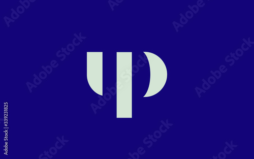 up or pu and u or p lowercase Letter Initial Logo Design, Vector Template