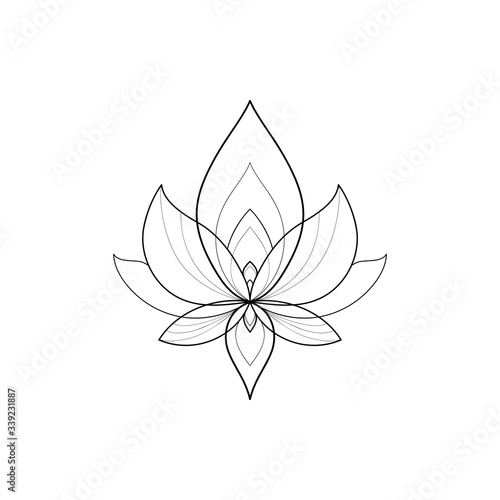 Ethnic Mandala ornament isolated on white background. Henna tattoo design. Vector illustration