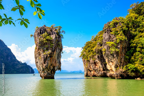 Tapu island in the middle of beautiful water ,Phang Nga province,southern of Thailand
