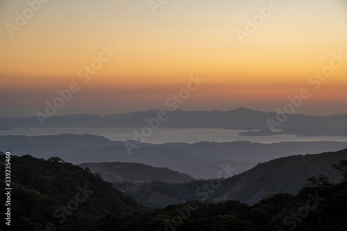 Sunrise photo, taken in Arenal Volcano lake park in Costa rica central america.