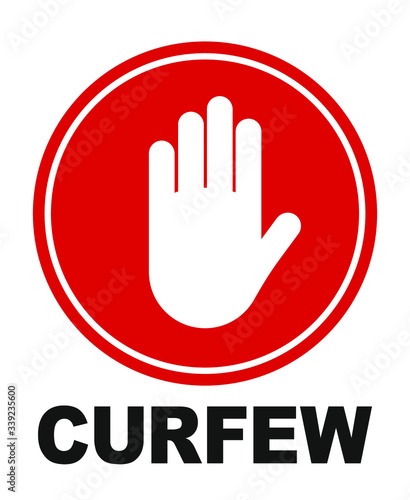 CURFEW sign vector design. icon vector illustration. 

