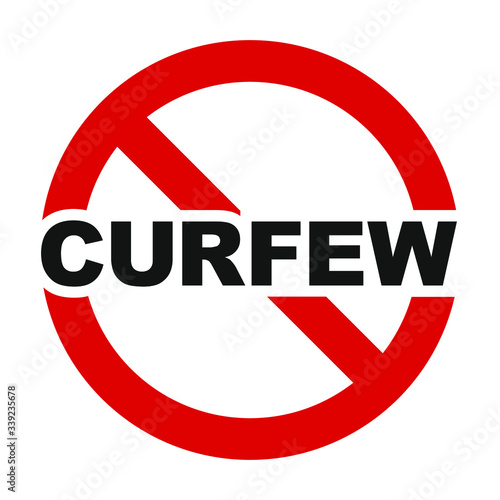 CURFEW sign vector design. icon vector illustration. 
