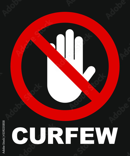 CURFEW sign vector design. icon vector illustration. 
 photo
