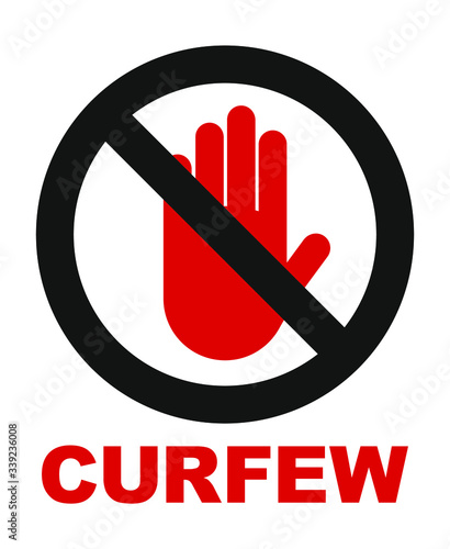 CURFEW sign vector design. icon vector illustration. 
