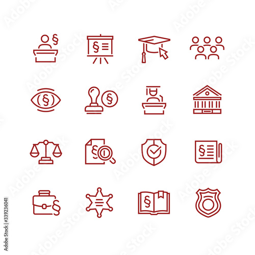 Lawyer and business vector icon set
