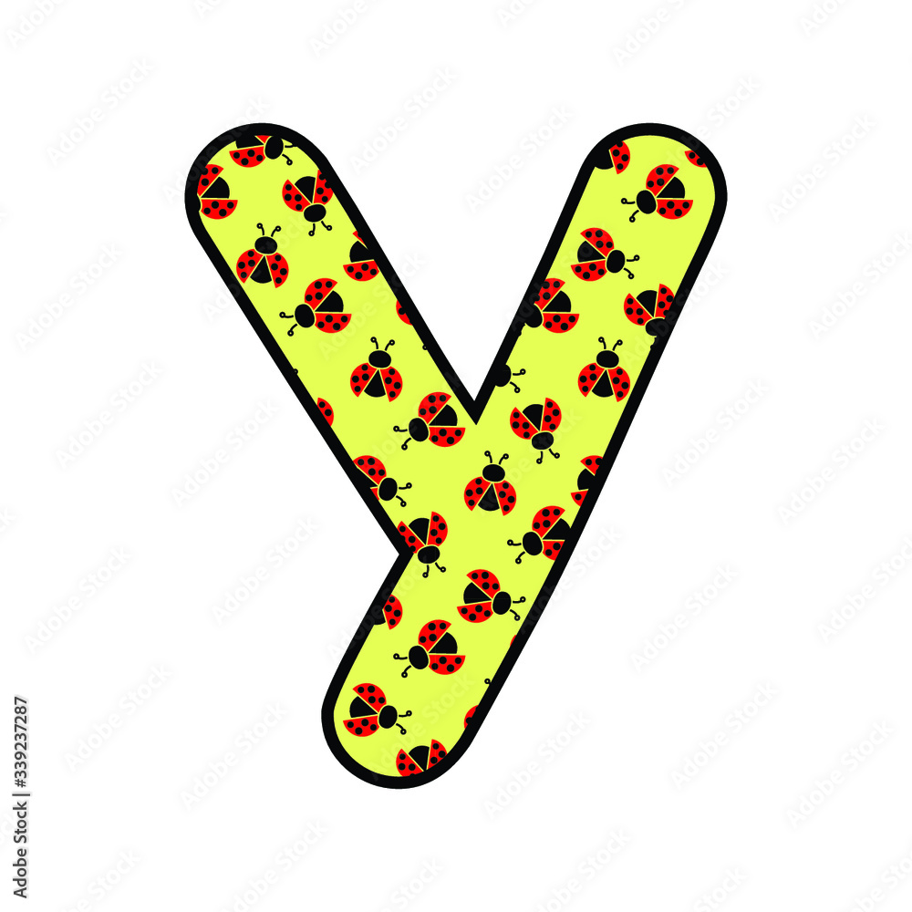 Alphabet letter with ladybug pattern Alphabet letter with ladybug pattern