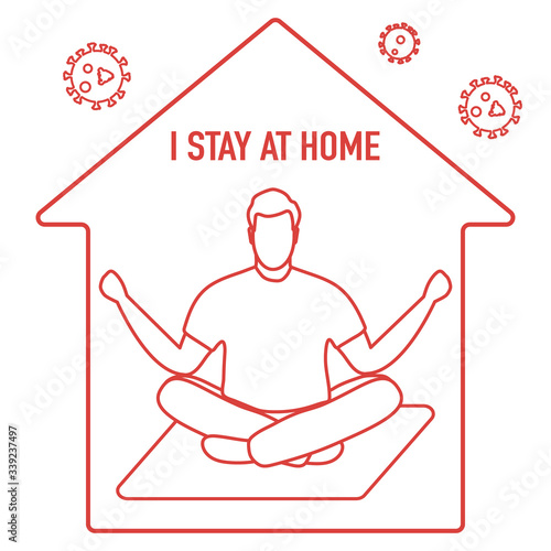 Quarantine Coronavirus People Stay home Meditation