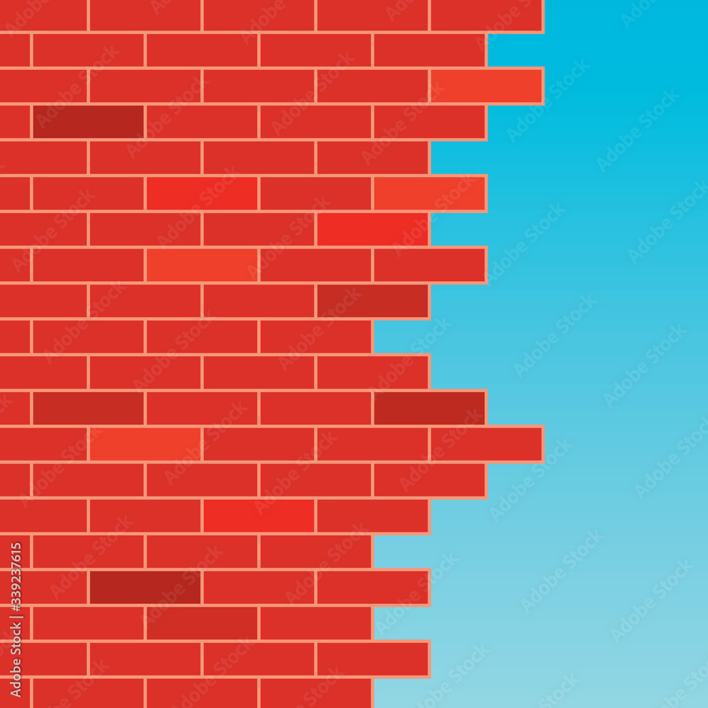 Obraz premium hole in the brick wall- vector illustration