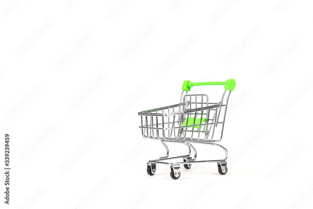 Shopping cart on white background for Online shopping concepts