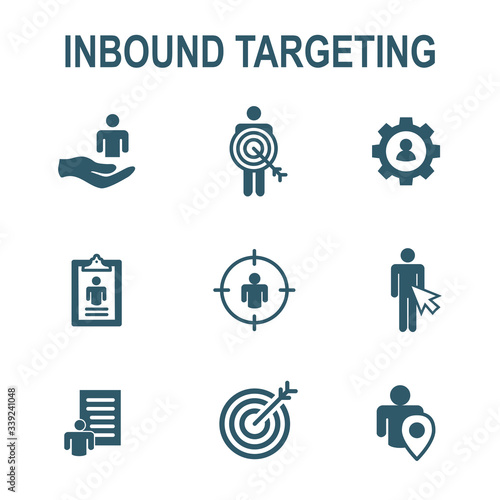 Inbound Marketing Icons with targeting imagery to show buyers & customers