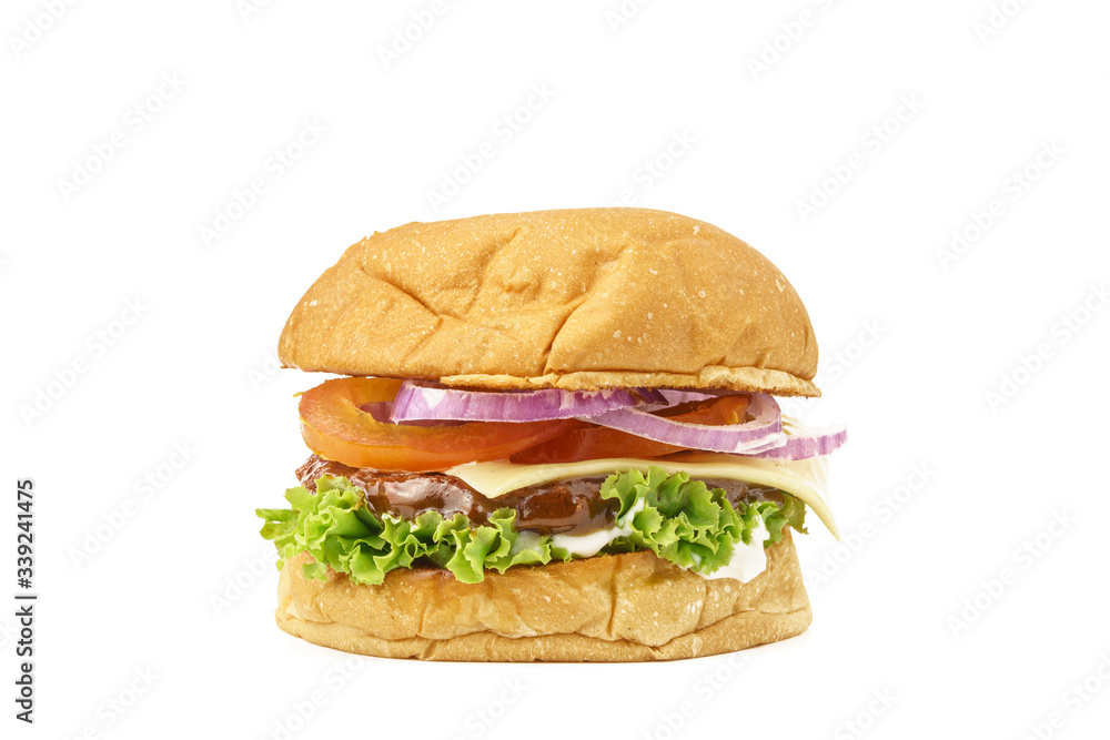 burger isolated against white background burger isolated against white background