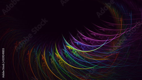 3D rendering abstract fractal light background