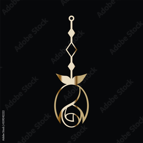 Earring Design. Cutout jewellery with leaves and flower. Template is suitable for creating fashion and charm women jewellery: earrings, necklace, bracelet or interior decor.