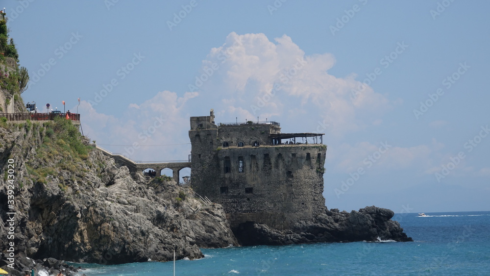 Amalfi Costa, Italy, Landscape, The castle, the Rock and the Sea