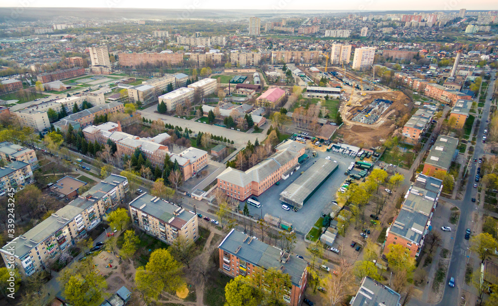 aerial view to residental area Pavlovo Pole in Kharkiv, Ukraine
