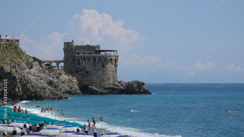 Amalfi Costa, Italy, Landscape, The castle, the Rock and the Sea