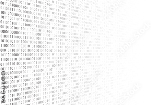 Digital binary code background. Matrix style program. Random falling numbers.