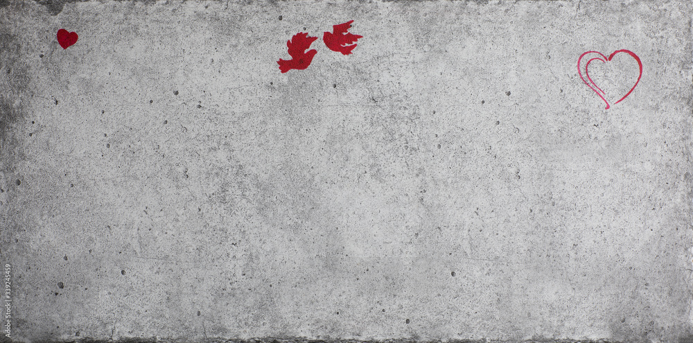 gray concrete background at Valentine's Day gray concrete background at Valentine's Day