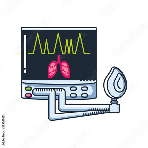 ventilator medical machine on white background