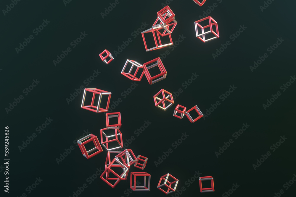 Background abstract, geometric triangle or square for design, graphic resource. 3D render.