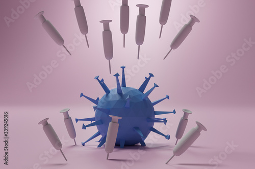 Virus cell influenza background COVID-19 3d illustration photo