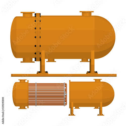 Isolate Heat exchanger on white background