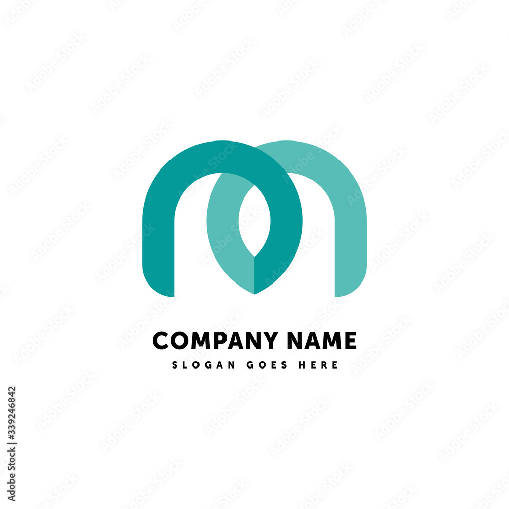 Obraz premium M Letter Vector Logo. Abstract icon mark design template. Creative logotype concept element sign shape.
