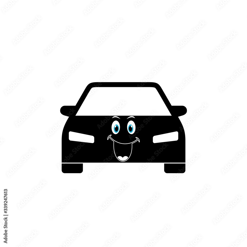 Smile car concept logotype template design isolated on white background